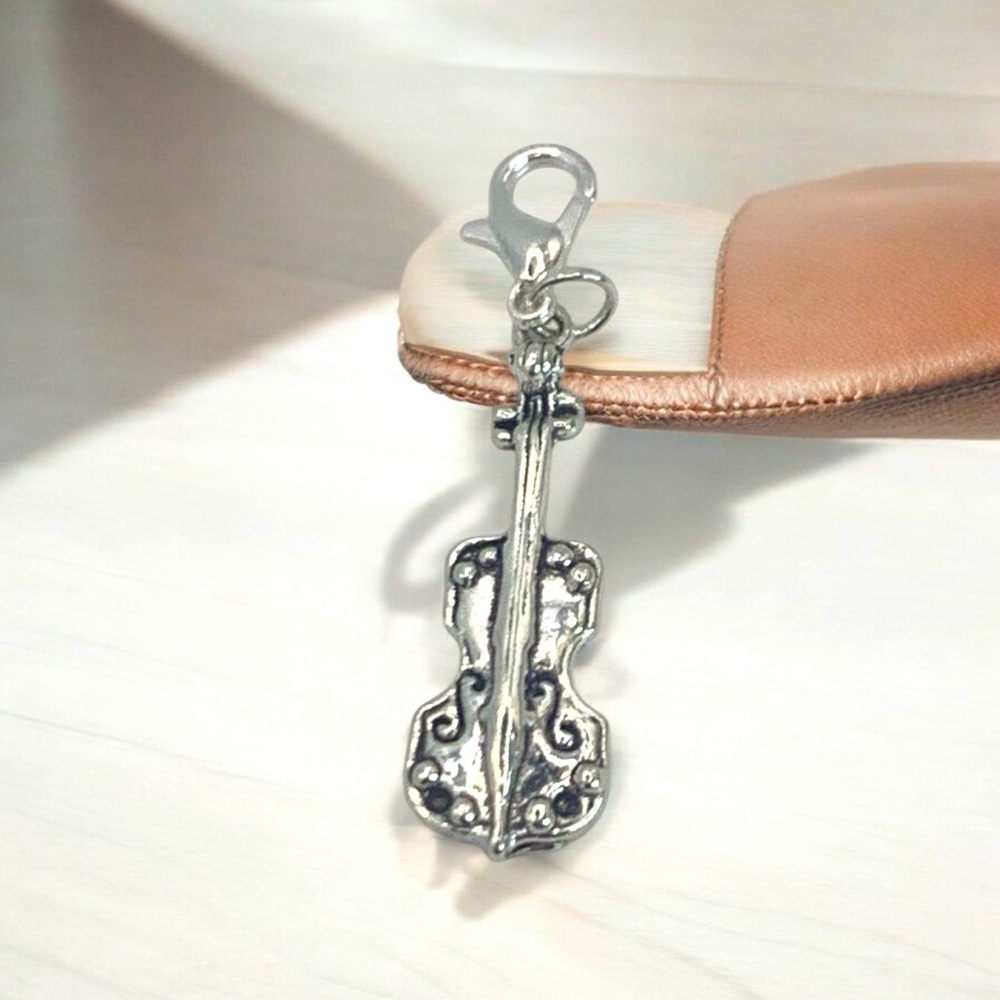 Viola Silver Keychain, Bag, or Backpack Charm